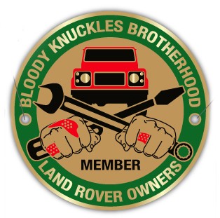 "Bloody Knuckles Brotherhood: Member" Round 3-inch Metal Grille Badge