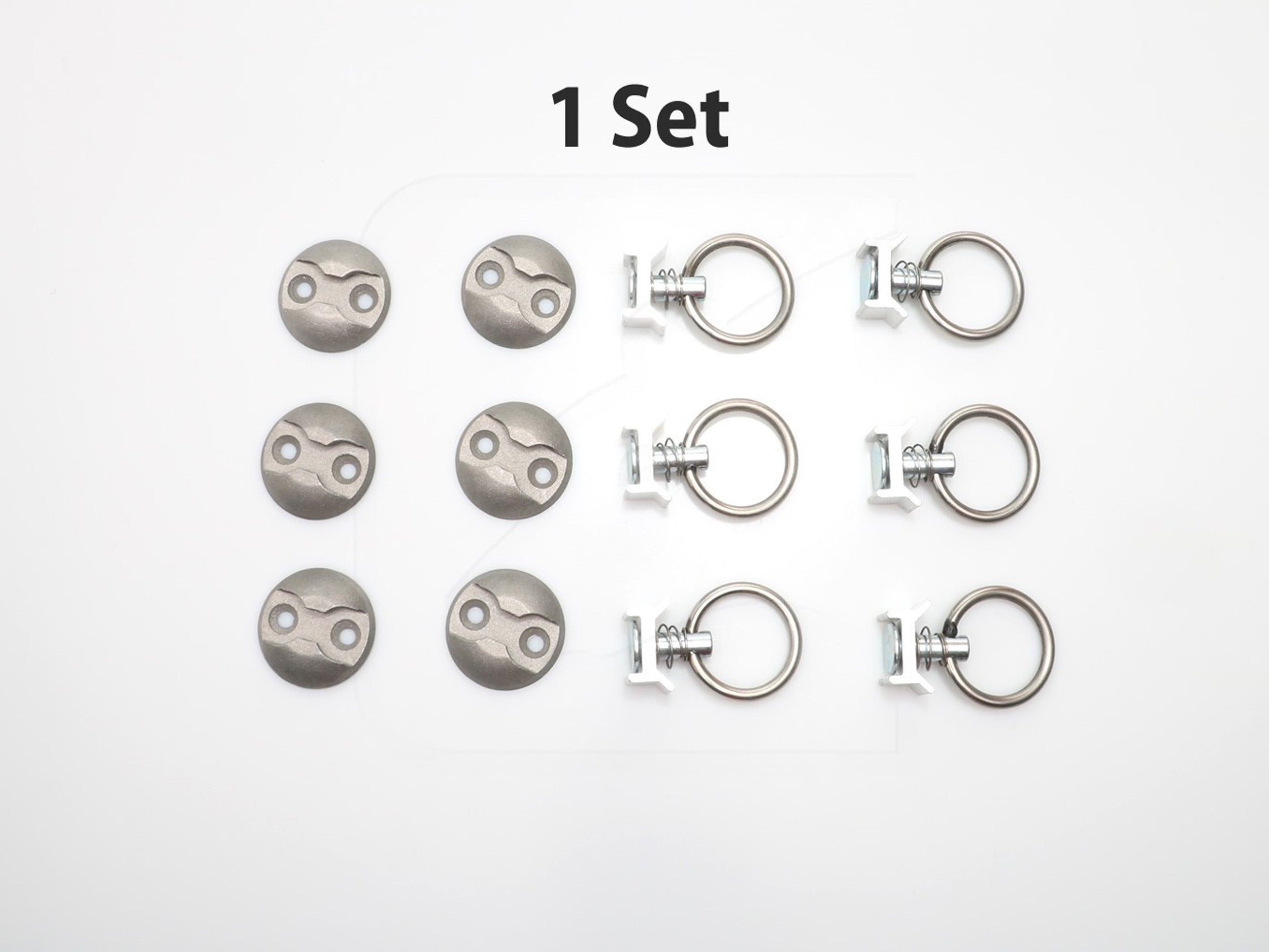 Airline Rail Lashing Points w/ Single Stud quick-release tie-downs (Set of 6)