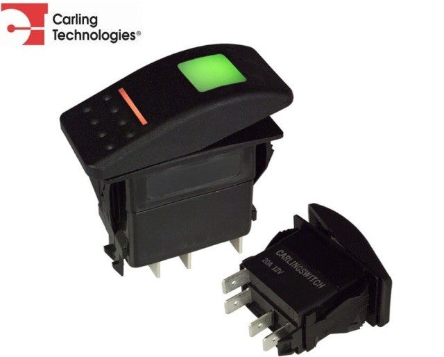 Carling Contura II MOMENTARY-OFF-MOMENTARY Switch / lighted white lens - 12V 20amp