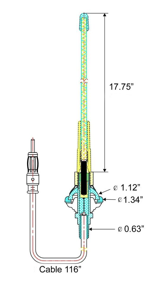 Defender Radio (flexible) Antenna AM / FM / DAB / DAB+ - for Land Rover 90/110/130