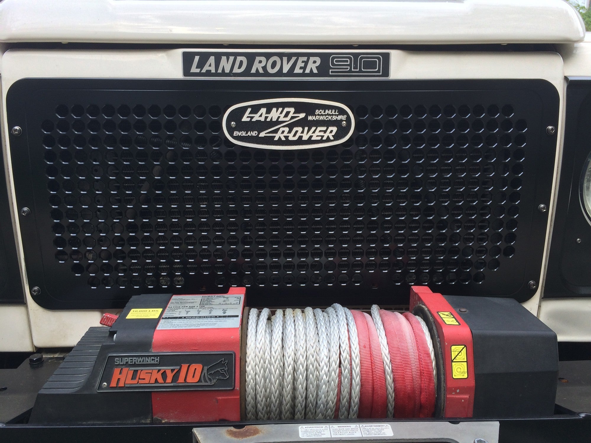 Defender Front Grille (w/ cutout for manual bonnet latch) - for Land Rover Defender 90/110/130 (solid aluminum)