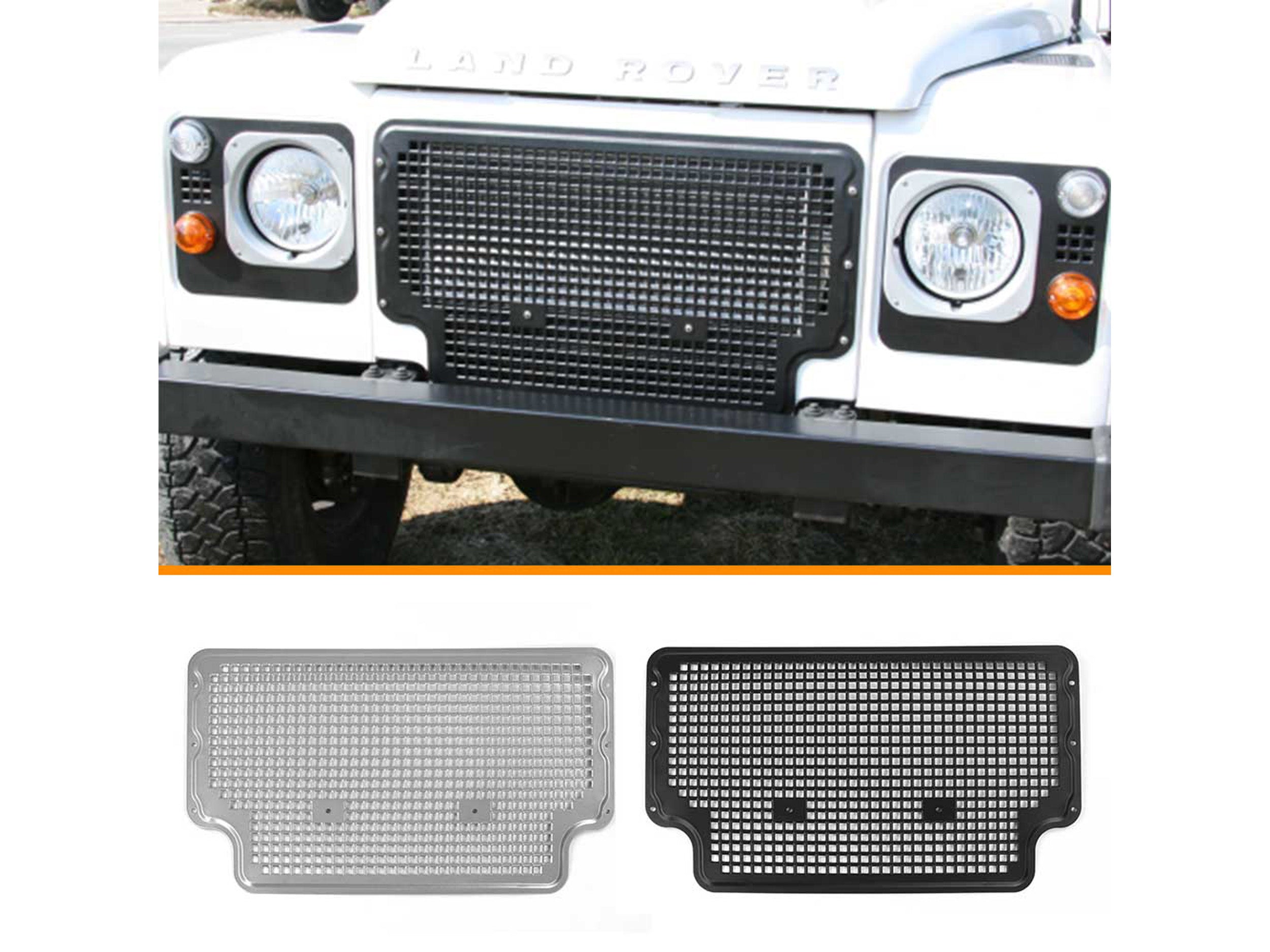 Heritage Style Front Grille - Land Rover Defender or Series (without A/C, stamped aluminum)