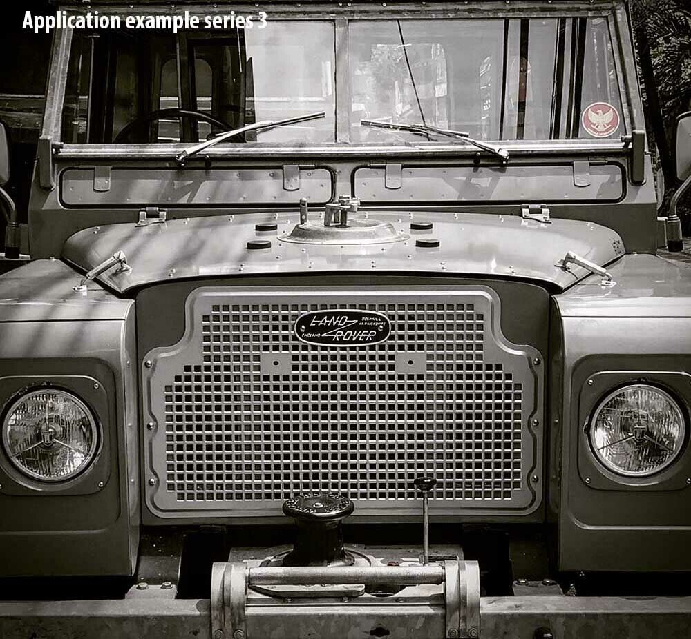 Heritage Style Front Grille - Land Rover Defender or Series (without A/C, stamped aluminum)