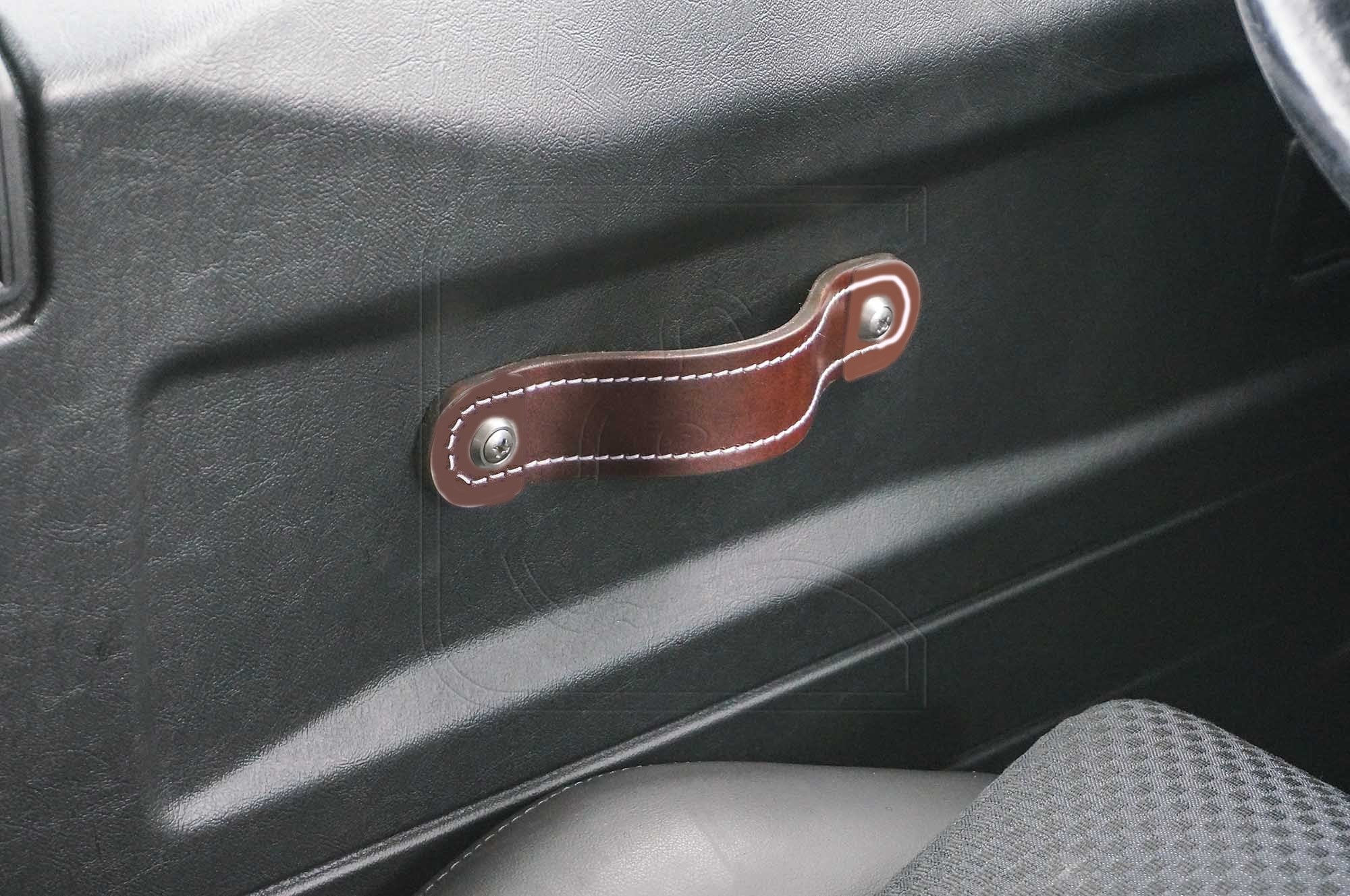 Defender Interior Leather Door Pull/Grab Handles - Land Rover 90/110/130 (set of 2)