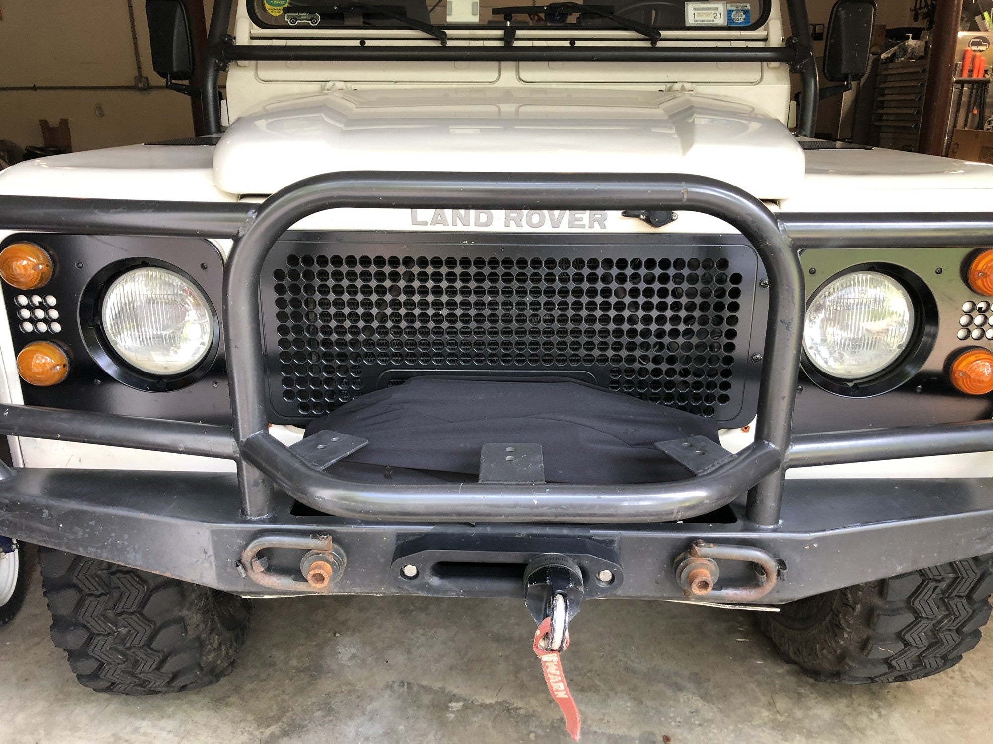 Elastic Winch Cover (softshell, stretch, protection) - for Land Rover Defender