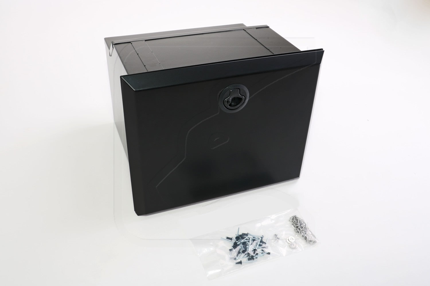 Side storage locker/box (stainless steel & black powdercoated) - for Land Rover Defender 110
