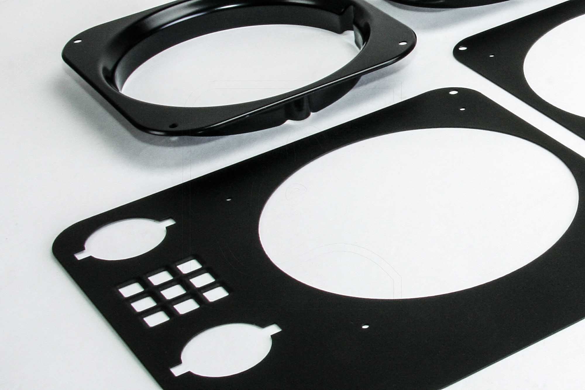 Heritage Headlight Surrounds - Land Rover Defender with inlet squares (stamped aluminum, set of 2)