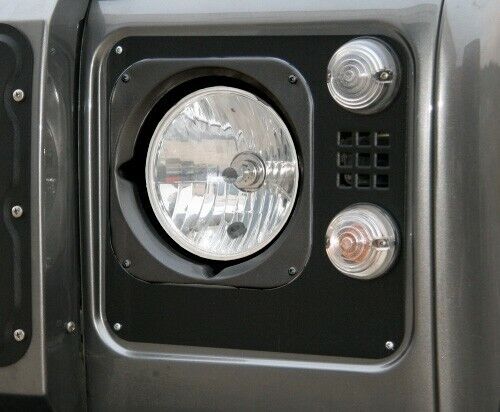 Heritage Headlight Surrounds - Land Rover Defender with inlet squares (stamped aluminum, set of 2)