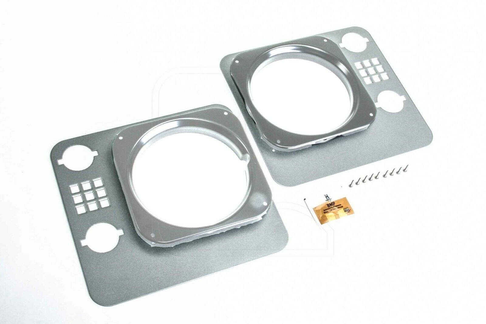 Heritage Headlight Surrounds - Land Rover Defender with inlet squares (stamped aluminum, set of 2)