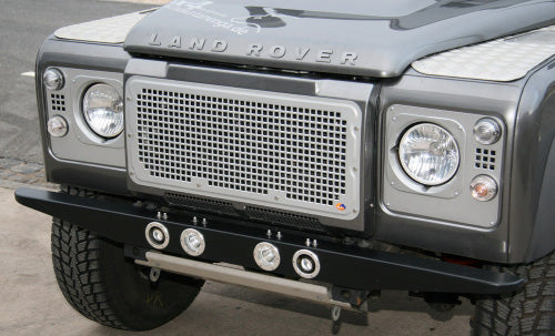 Heritage Headlight Surrounds - Land Rover Defender with inlet squares (stamped aluminum, set of 2)