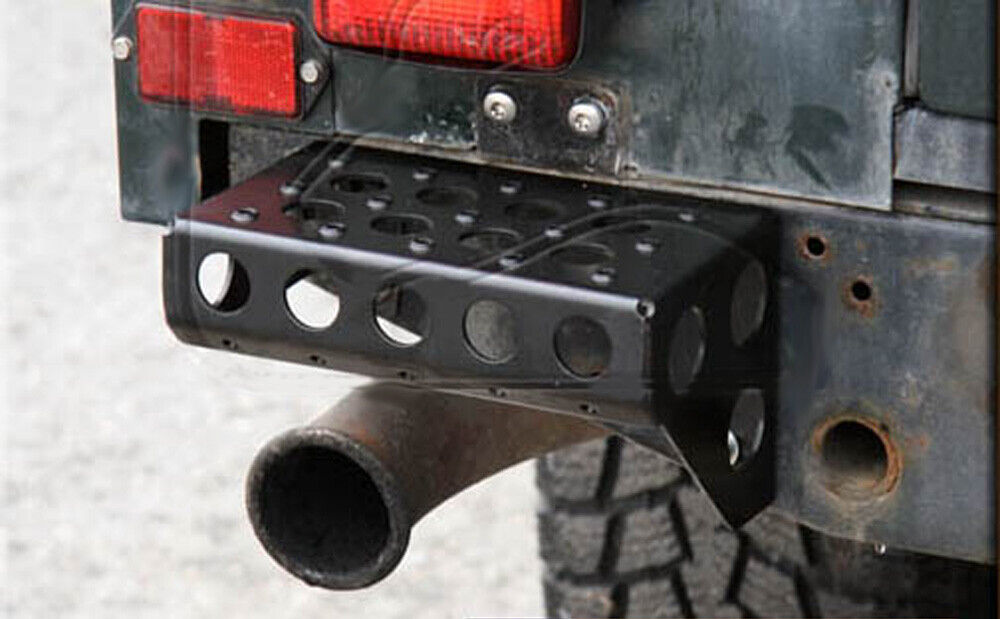Aluminum Rear Step Station Wagon - Land Rover Defender 90/110 (black powdercoat)