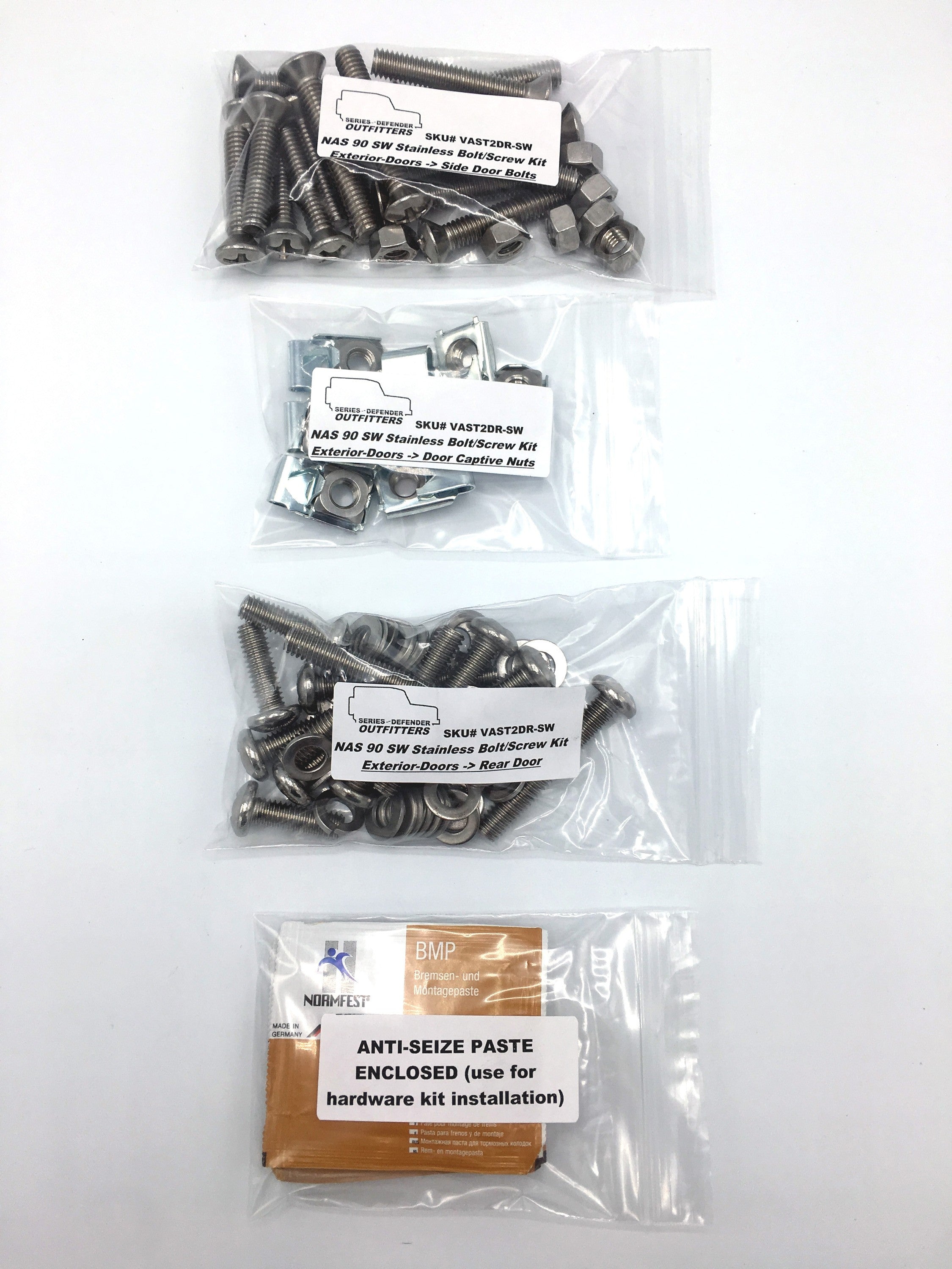 Defender 90 Station Wagon (NAS) Door Hinge Stainless Hardware (Front & Rear Doors)