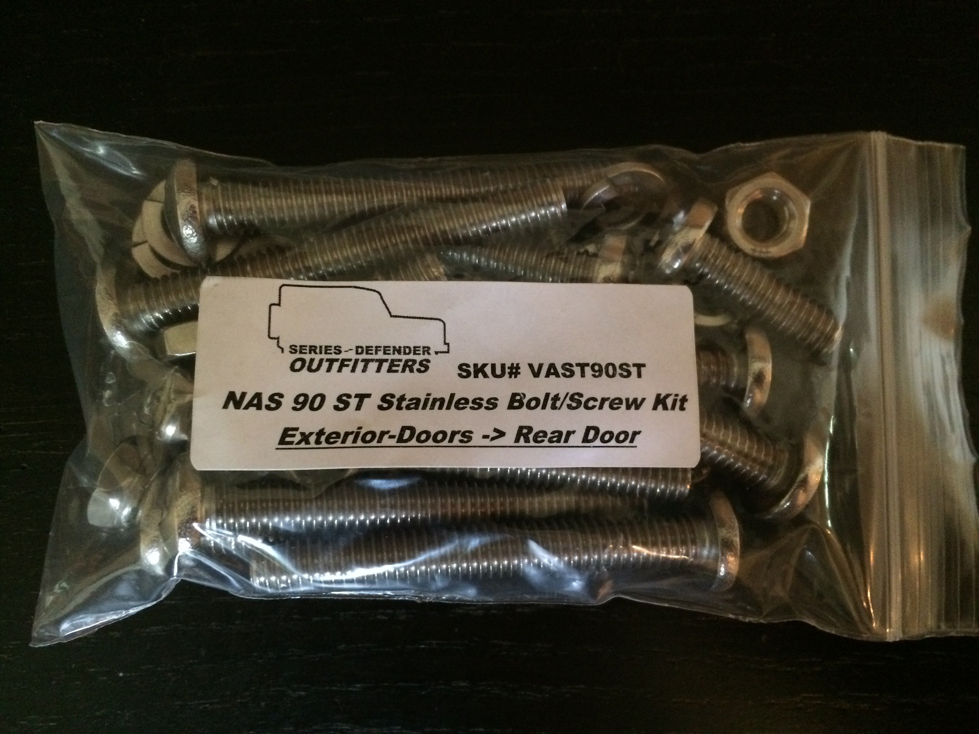 Defender 90 Soft Top (NAS) Stainless Hardware Kit (Exterior & Interior)