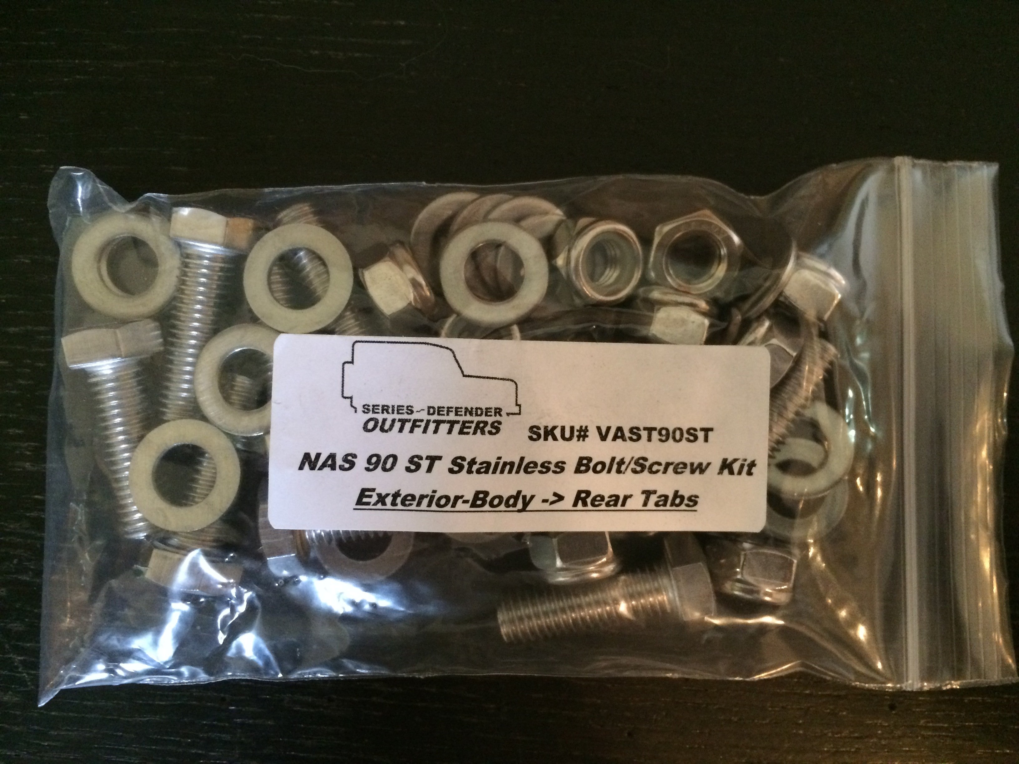 Defender 90 Soft Top (NAS) Stainless Hardware Kit (Exterior & Interior)
