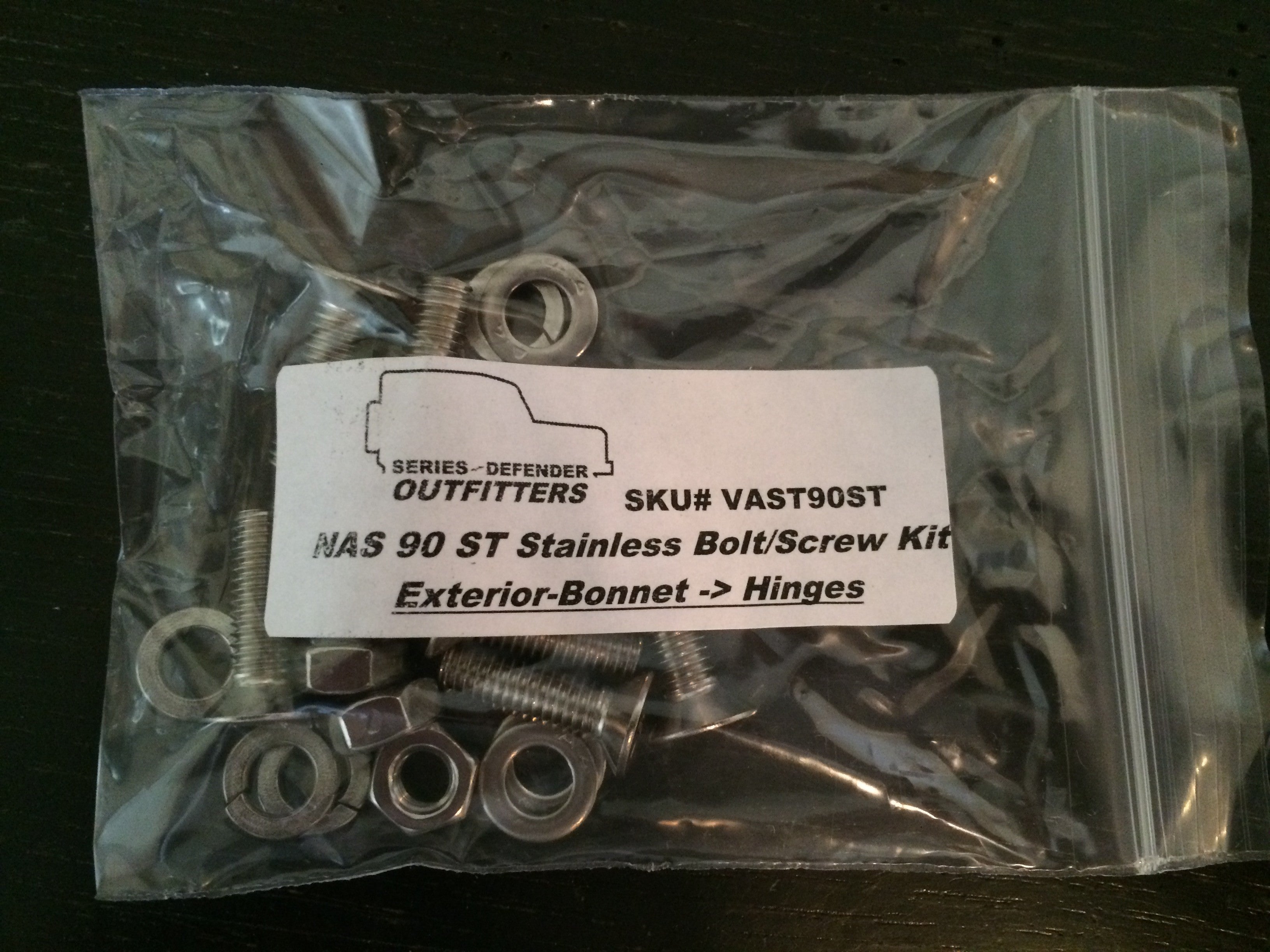 Defender 90 Soft Top (NAS) Stainless Hardware Kit (Exterior & Interior)