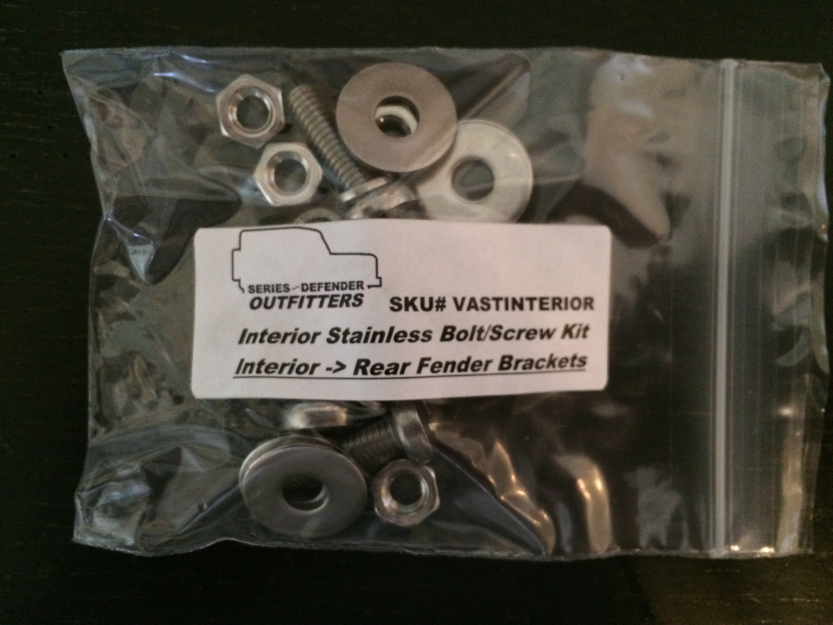 Defender 90 Soft Top (NAS) Stainless Hardware Kit (Exterior & Interior)