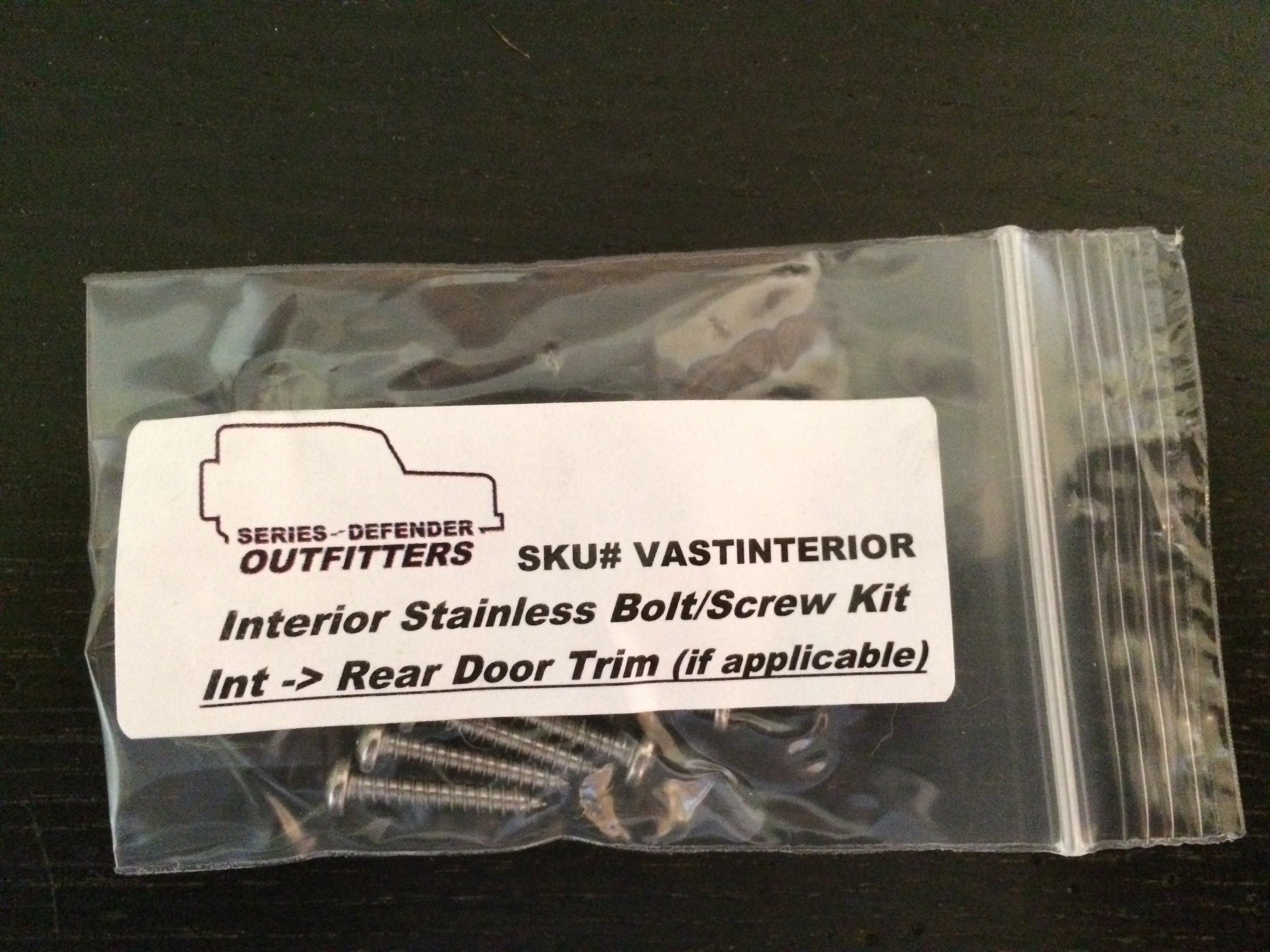 Defender 90 Soft Top (NAS) Stainless Hardware Kit (Exterior & Interior)