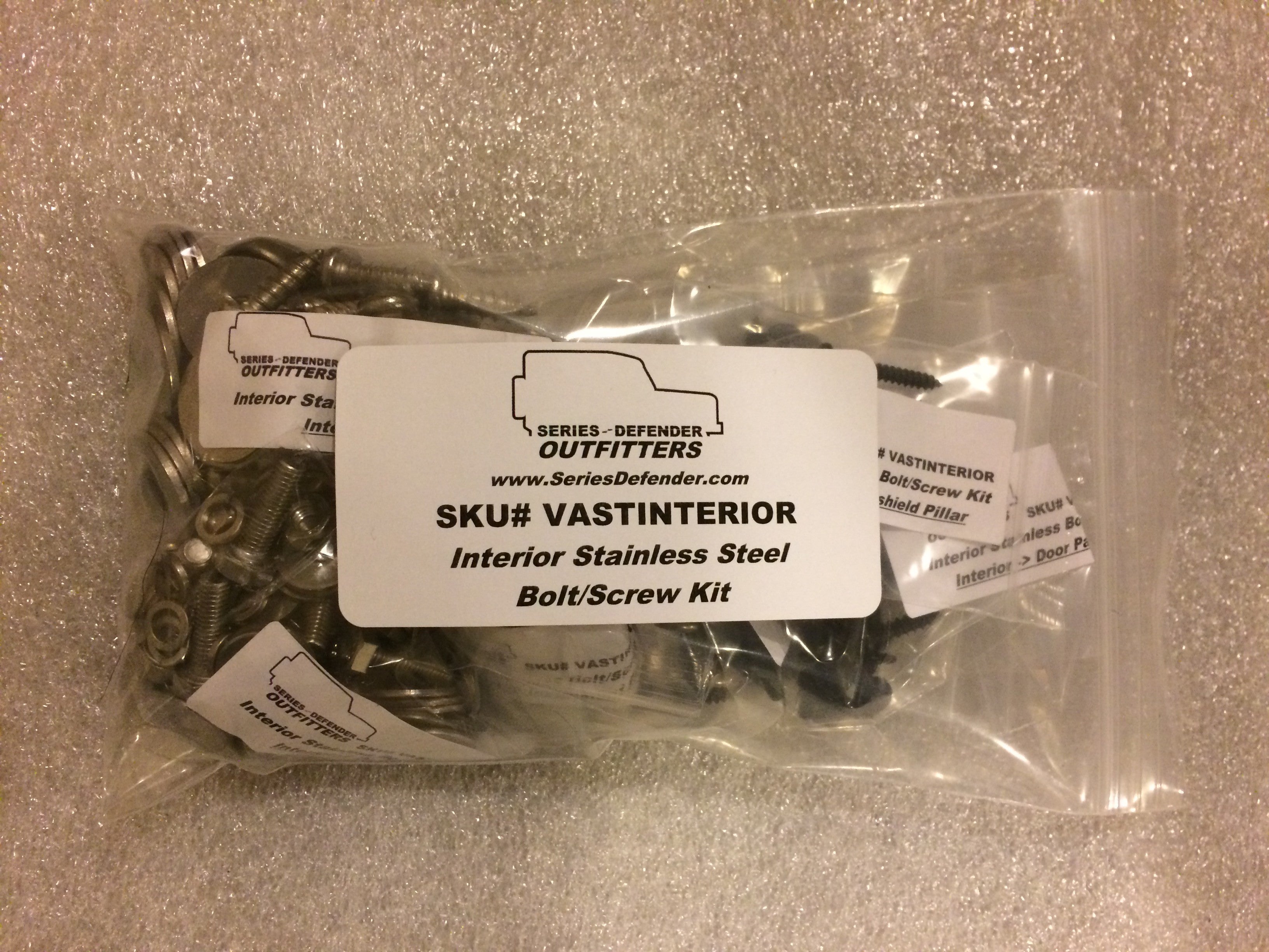 Defender INTERIOR Stainless Hardware Screw Bolt Kit - for Land Rover Defender 90/110/130