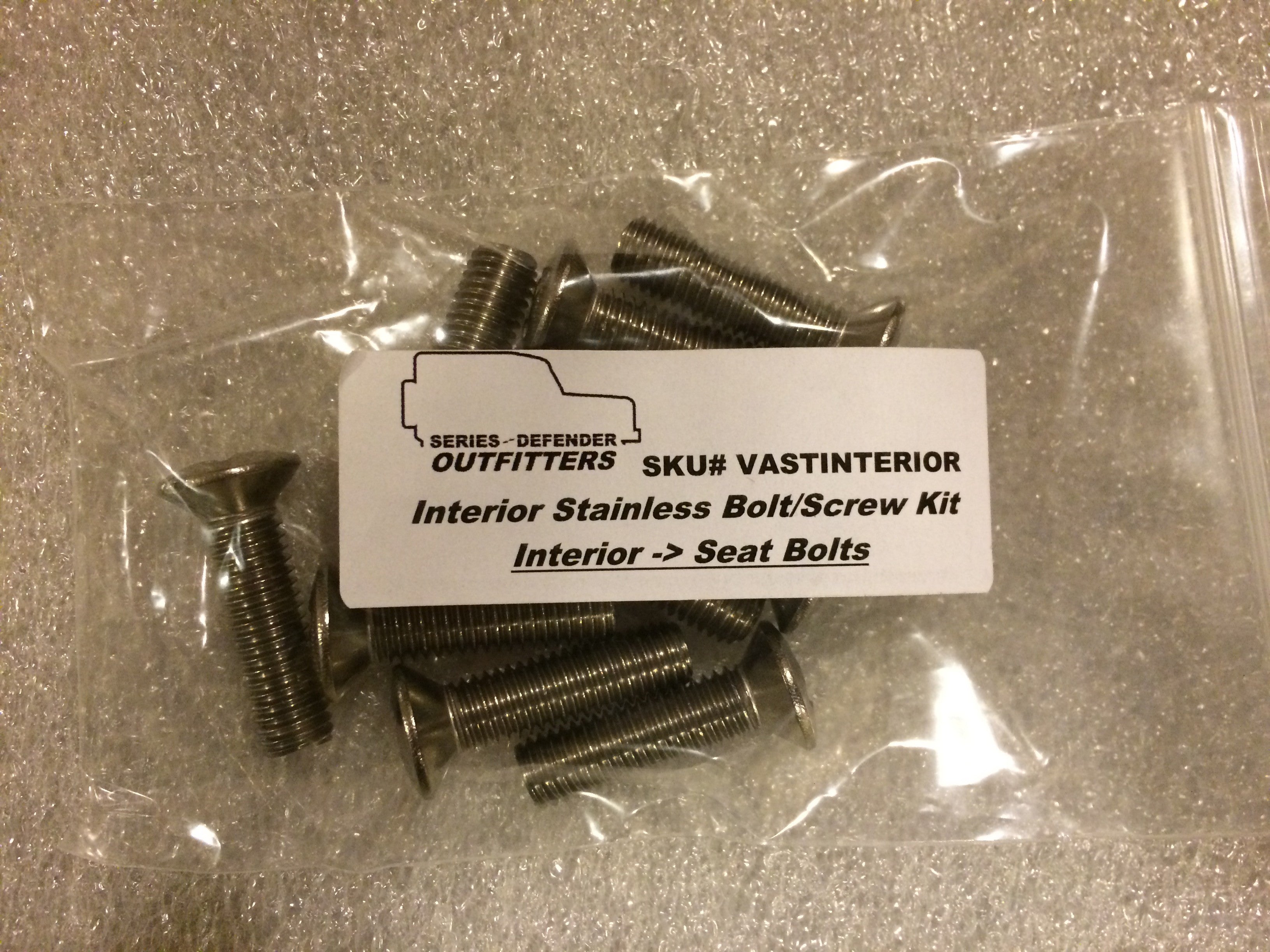 Defender INTERIOR Stainless Hardware Screw Bolt Kit - for Land Rover Defender 90/110/130