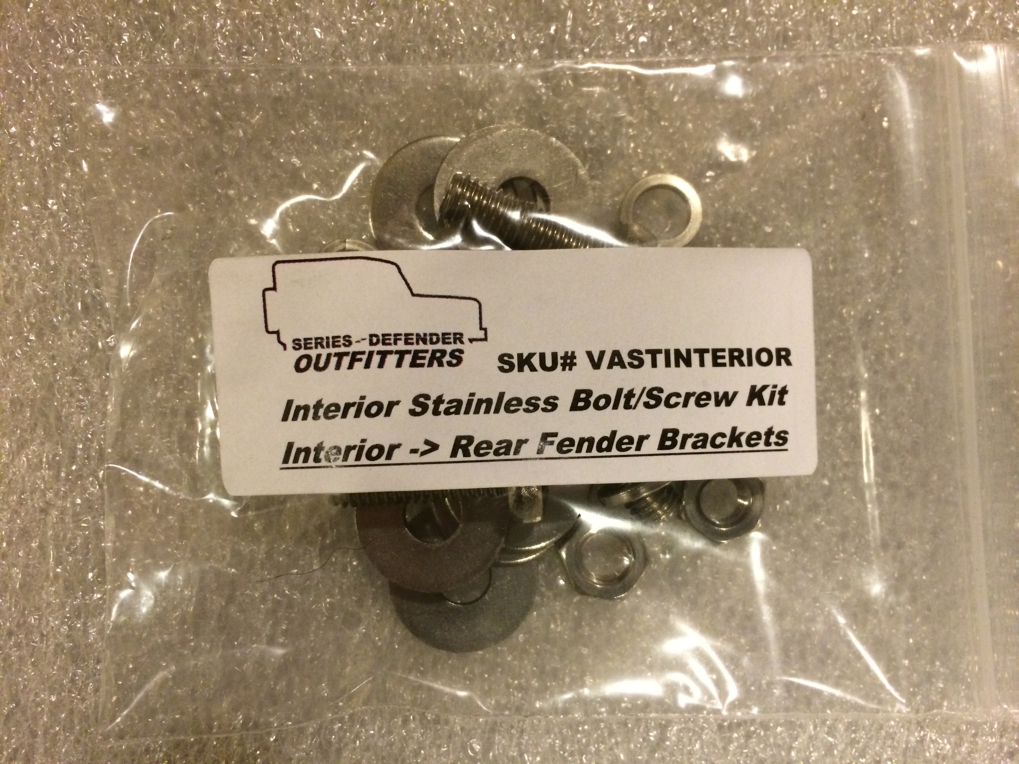 Defender INTERIOR Stainless Hardware Screw Bolt Kit - for Land Rover Defender 90/110/130