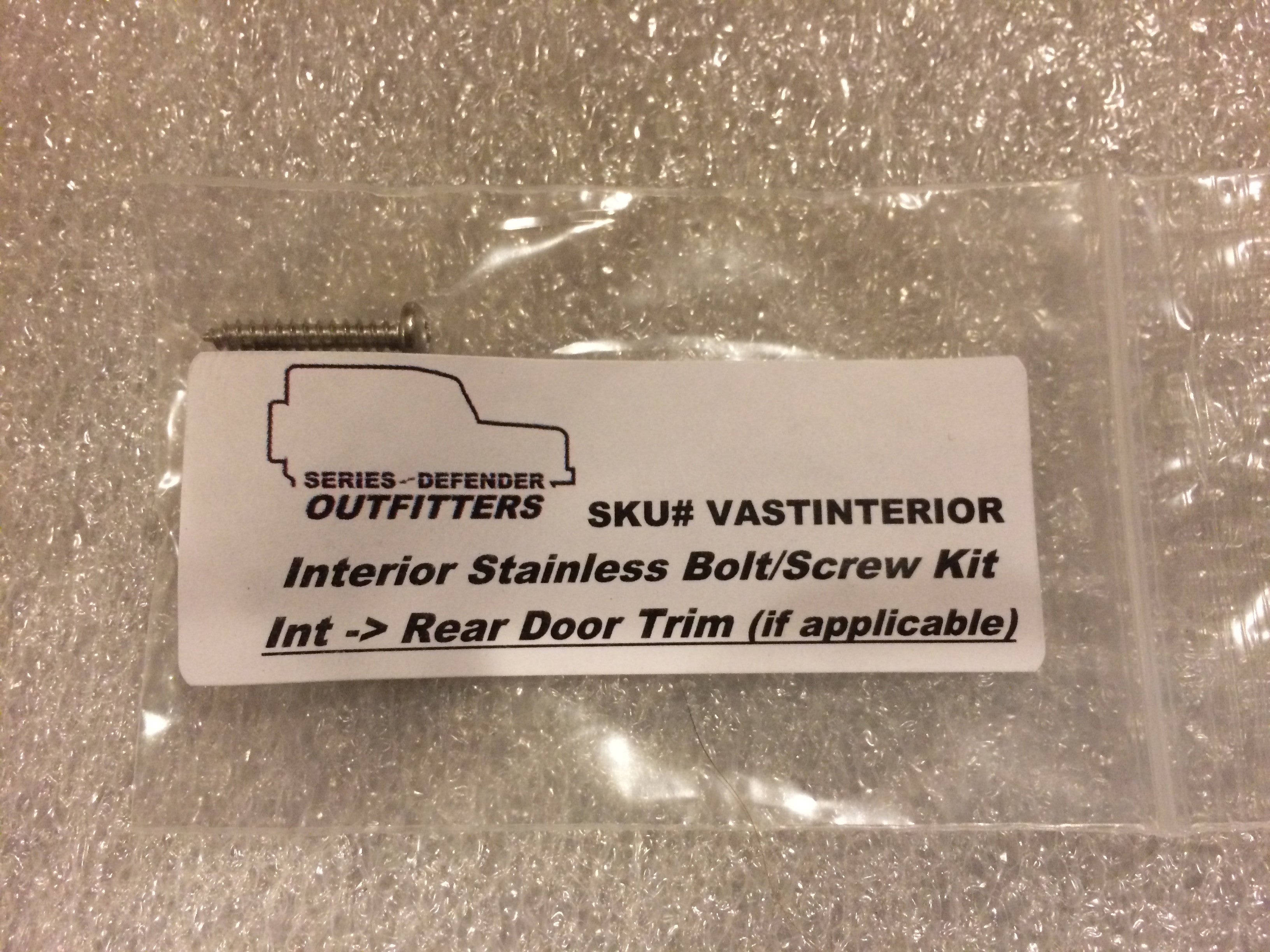 Defender INTERIOR Stainless Hardware Screw Bolt Kit - for Land Rover Defender 90/110/130