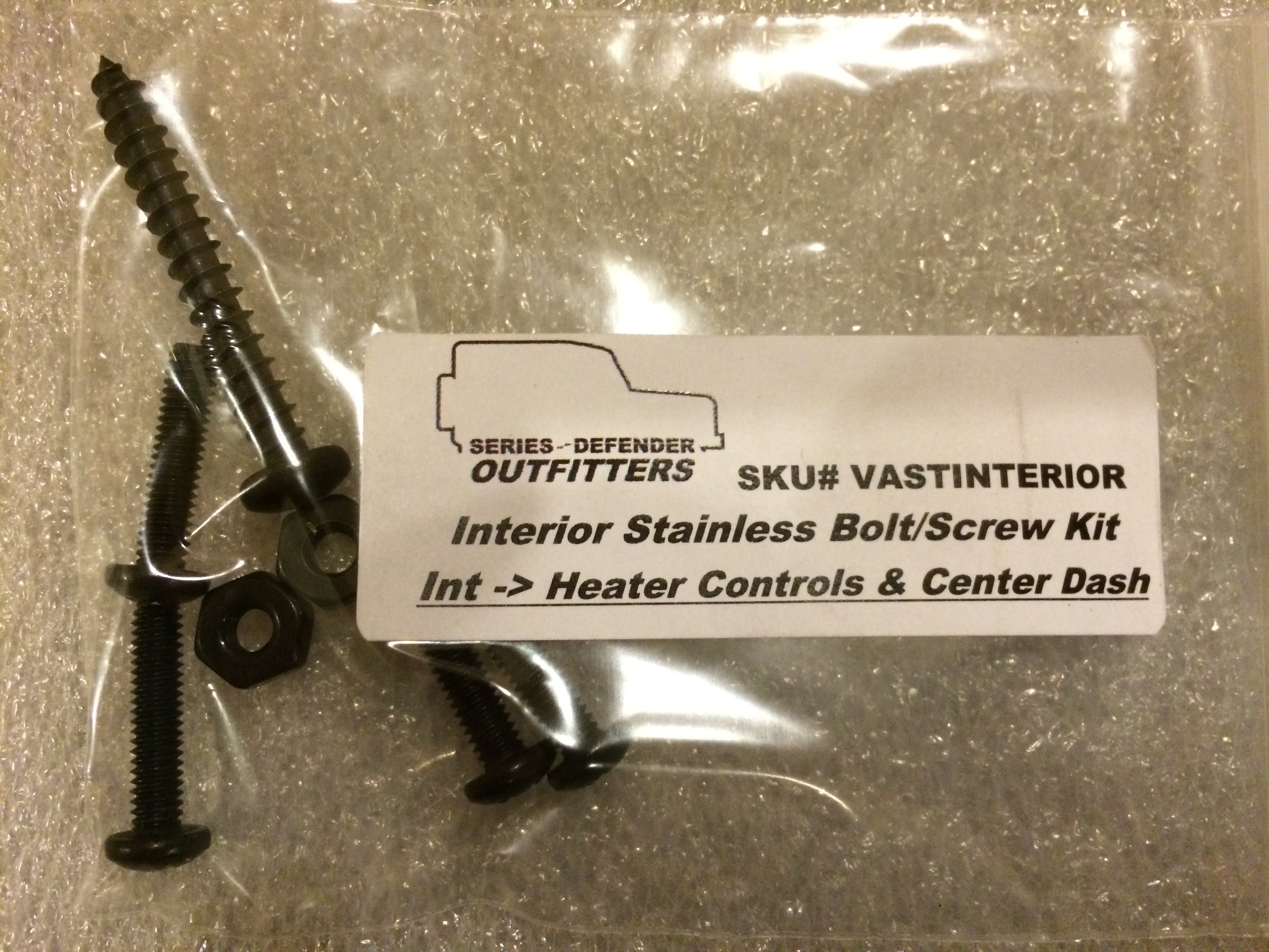 Defender INTERIOR Stainless Hardware Screw Bolt Kit - for Land Rover Defender 90/110/130