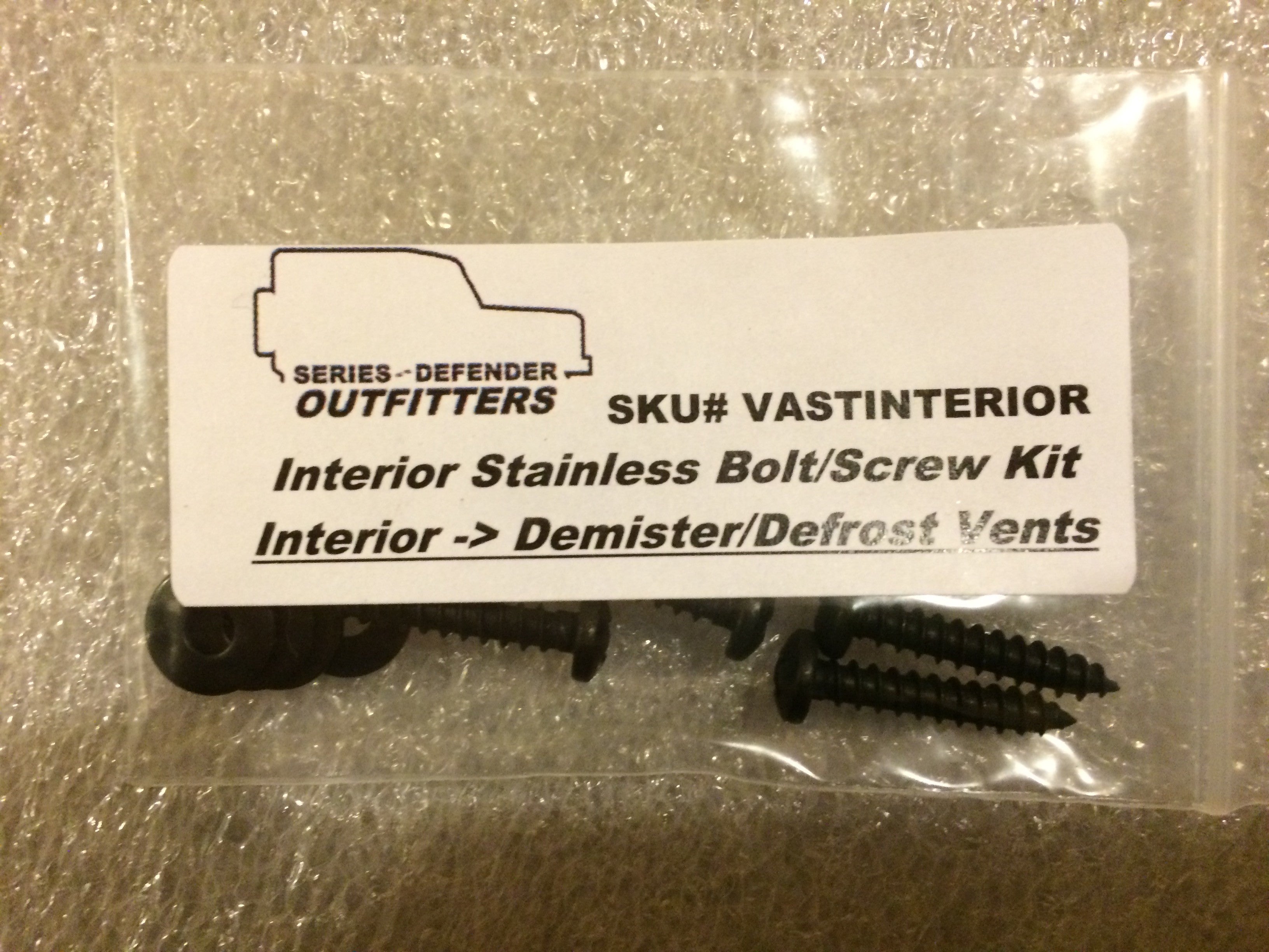 Defender INTERIOR Stainless Hardware Screw Bolt Kit - for Land Rover Defender 90/110/130