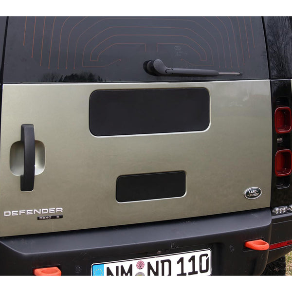 Land Rover Defender 背面タイヤカバー NEW Defender, Rear Door Spare Wheel Bracket Covers (Aluminum) - for La