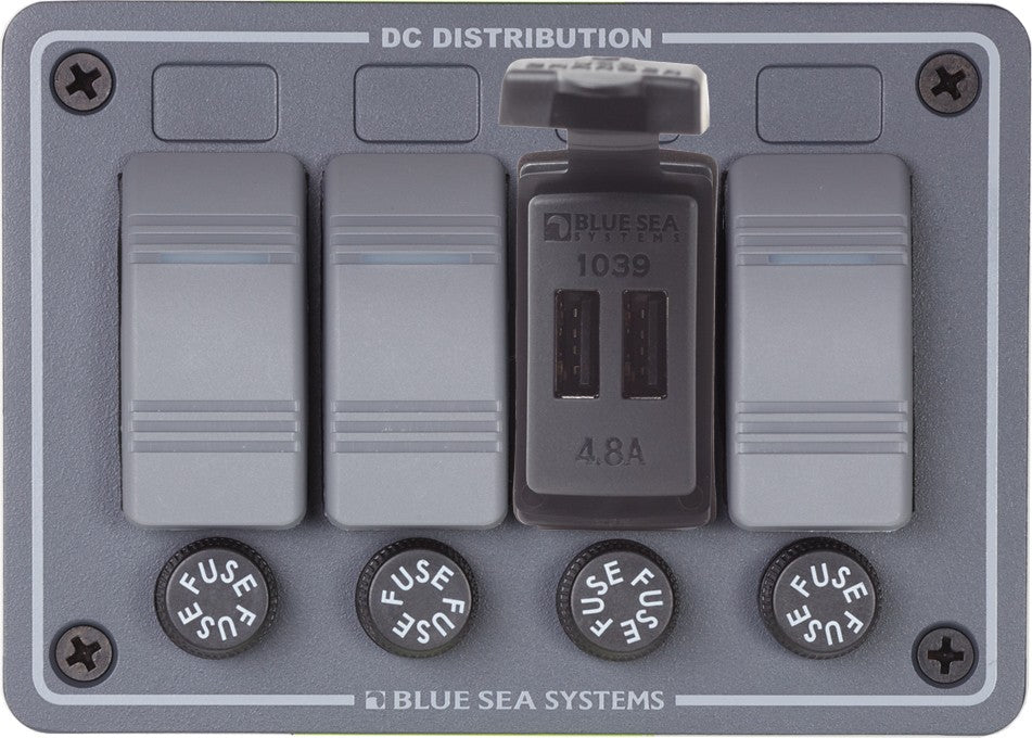 Blue Sea Systems Dual USB Charger Switch Mount (Carling switch style)