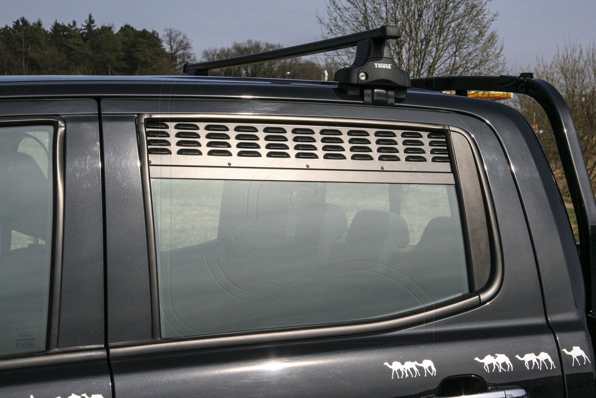 Rear Door Window Vent Screens - Ford Ranger Pickup 2012+ model year (set of 2)