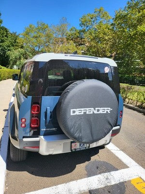 "DEFENDER" Tire Cover (soft vinyl) - for Land Rover 90/110/130 [also fits L663]