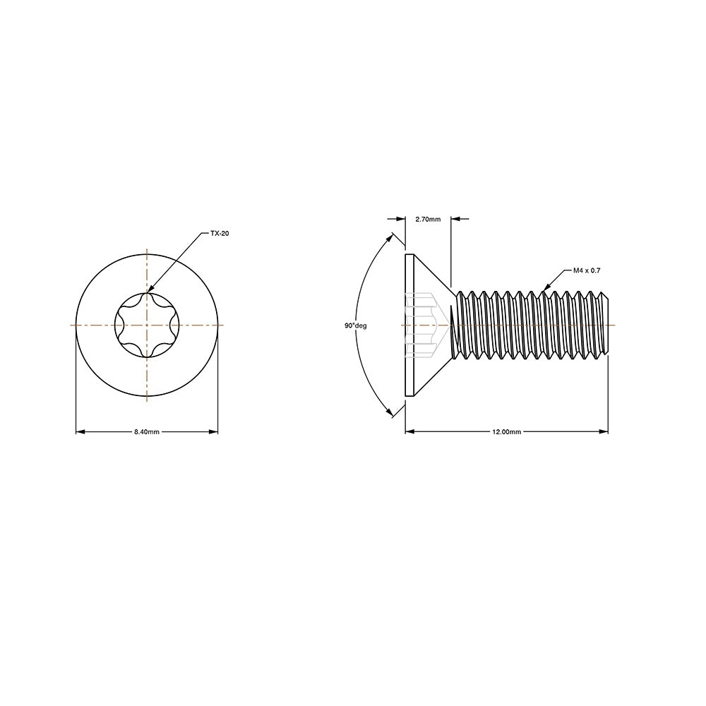 Yamaha TW200 - Black Stainless Brake Master Cylinder Cover Screws (Set of 2)
